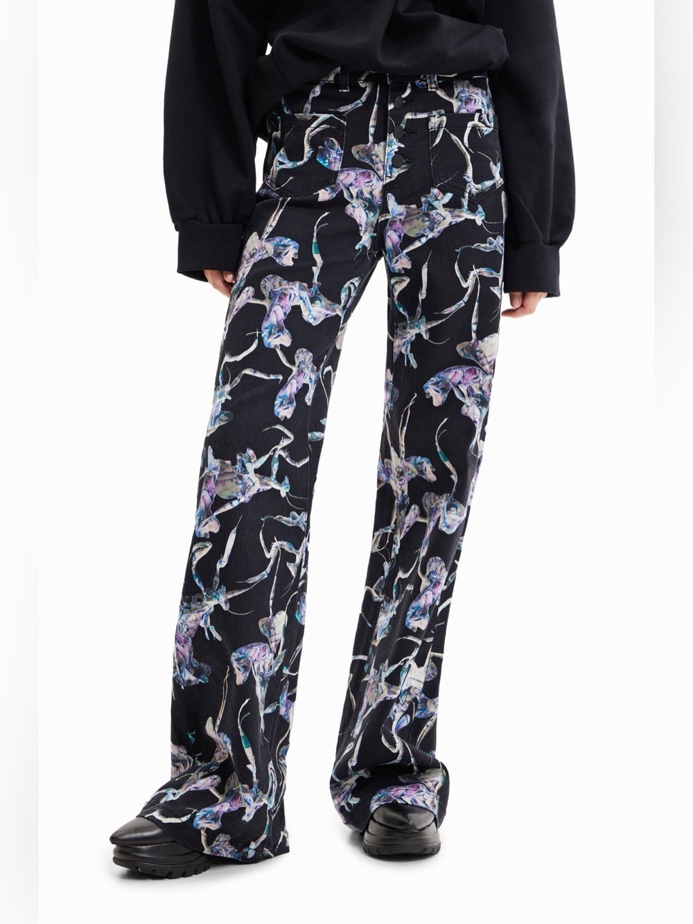 DESIGUAL MAITREPIERRE MANTIS WIDE-LEG TROUSERS Size S